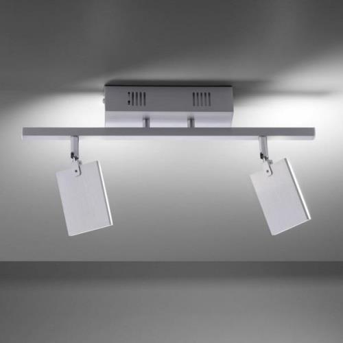 PURE Mira LED-Deckenlampe 2-flammig Remote CCT alu