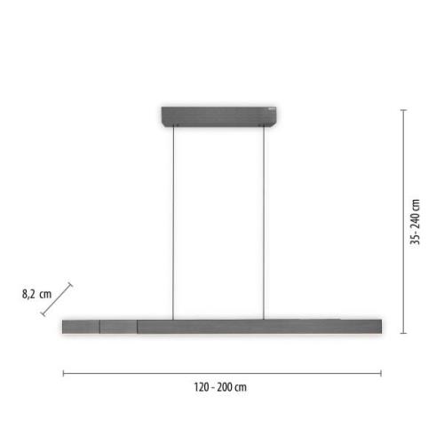 PURE LED-Hängeleuchte Moto-Rise, grau, Aluminium, CCT