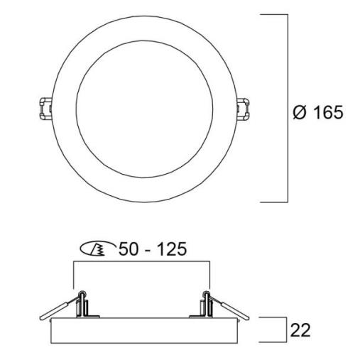 Sylvania Start LED-Downlight 5in1 Ø 16,5cm 12W