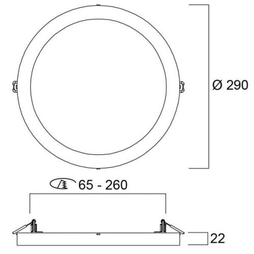 Sylvania Start LED-Downlight 5in1 Ø 29cm 18W