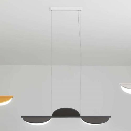 FLOS Almendra Linear LED-Hängelampe 3fl, anthrazit