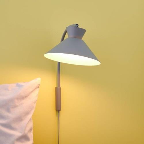 Wandlampe Dial mit Stecker, grau