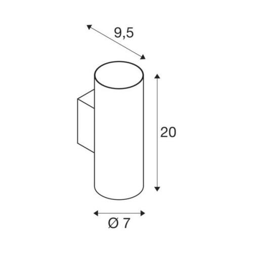 SLV Asto Tube Wandleuchte, GU10, up/down, schwarz