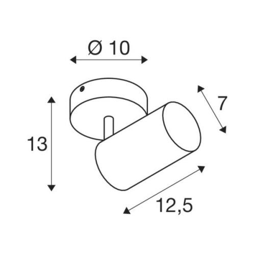 SLV Asto Tube Deckenspot GU10 einflammig weiß