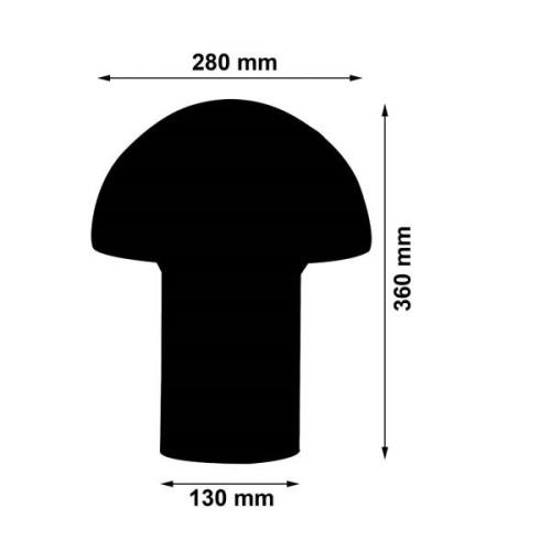 Tischleuchte Glas, Pilzform, weiß Ø 28 cm