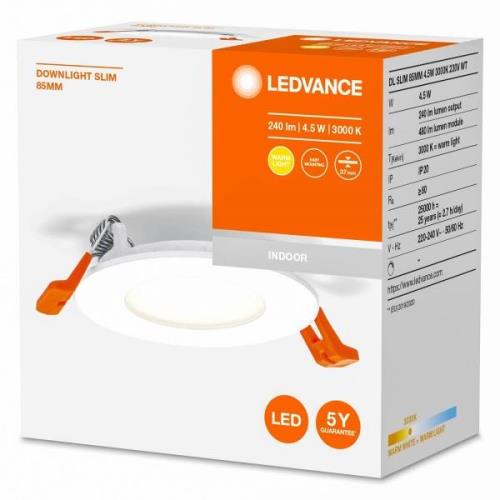 LEDVANCE Recess Slim LED-Einbaulampe Ø8,5cm 3000K