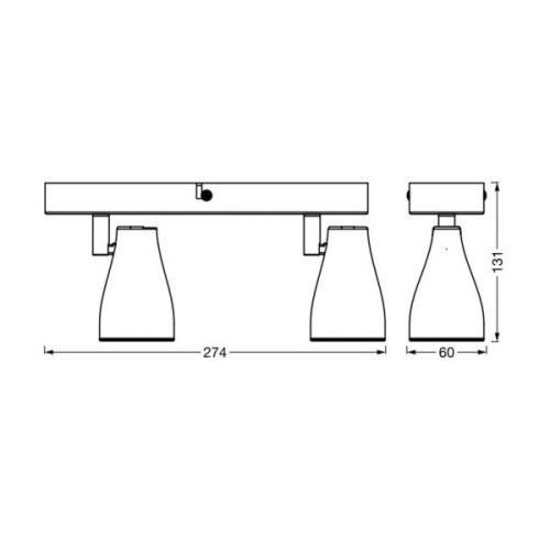 LEDVANCE Pear LED-Anbauspot GU10 2-flammig schwarz