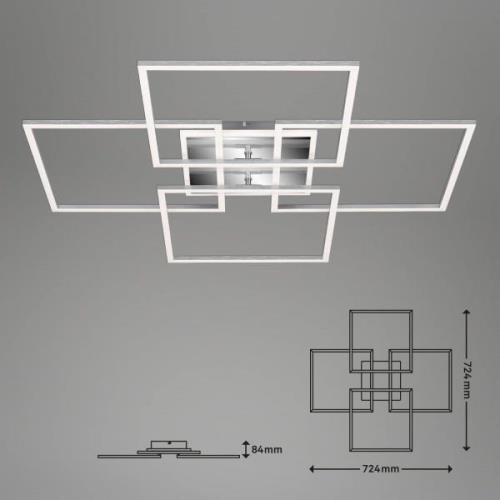 LED-Deckenleuchte Frame S, 72,4x72,4 cm, aluminium