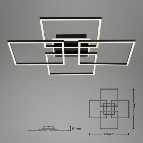 LED-Deckenleuchte Frame S, 72,4x72,4 cm, schwarz