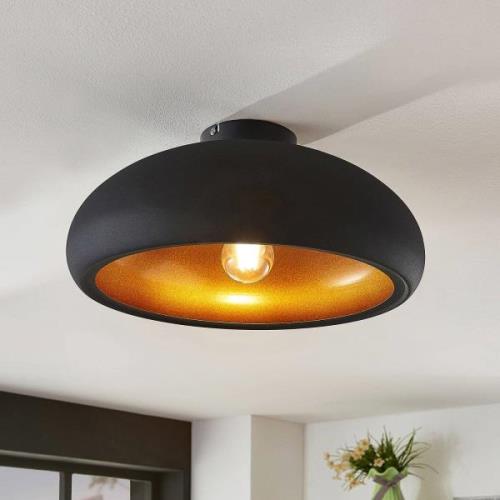 Metall-Deckenlampe Gerwina, schwarz-gold