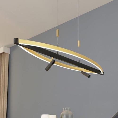 Lucande Matwei LED-Hängelampe, oval, messing