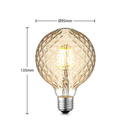 Lucande LED-Lampe E27 G95 4W 2.700K dimmbar amber