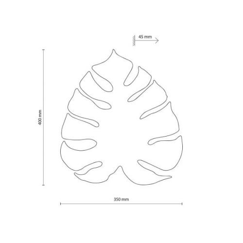 Wandleuchte Monstera, Blattform, 3 x G9, Stahl, braun