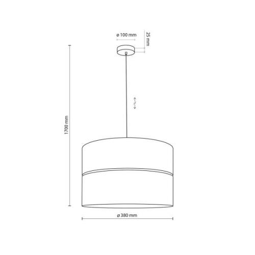 Hängelampe Nicol, schwarz/Holzoptik, Ø 38 cm, 1-flg. 1 x E27