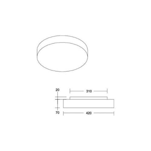 BRUMBERG LED-Deckenleuchte Celtis Midi, 3.000 K, weiß