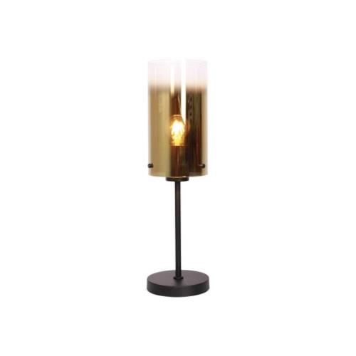 Tischlampe Ventotto, schwarz/gold, Höhe 57 cm, Metall/Glas