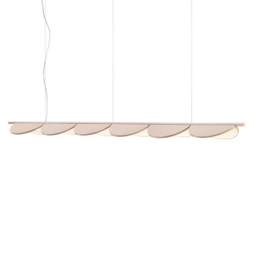 FLOS Almendra Linear LED-Hängelampe 6fl, rosa