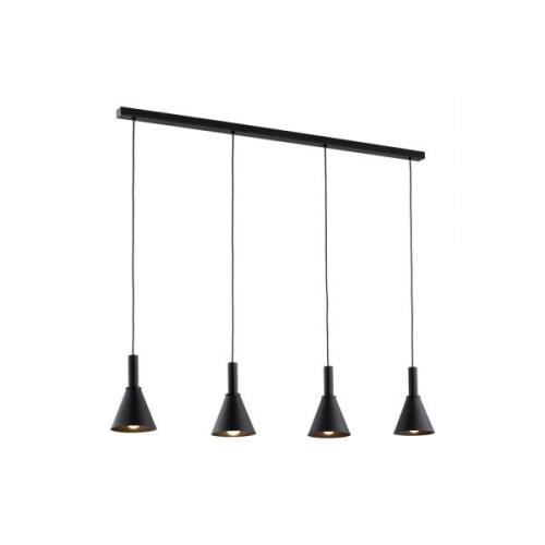 Hängeleuchte Norte, schwarz, Stahl, Länge 114 cm, 4-flammig