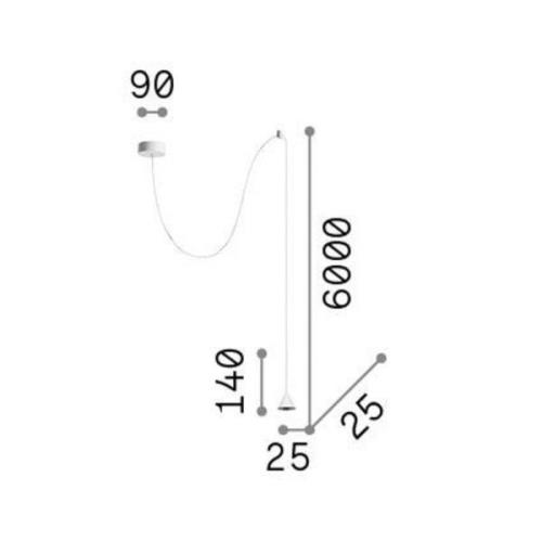 Ideal Lux LED-Hängeleuchte Archimede Cono, schwarz, Metall