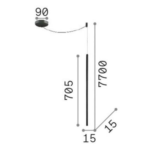 Ideal Lux LED-Hängeleuchte Filo messingfarben, langes Kabel