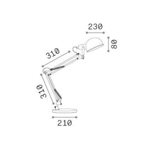 Ideal Lux Schreibtischleuchte Johnny, messingfarben, Metall