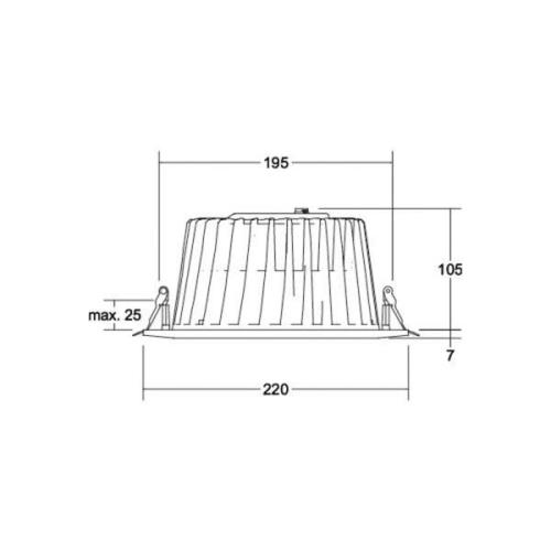 BRUMBERG LED-Einbaudownlight Lydon Maxi, weiß, DALI, 3.000 K