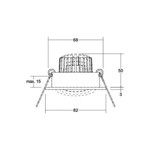 BRUMBERG LED-Einbauspot Tirrel-R DALI Anschlussbox hellgold