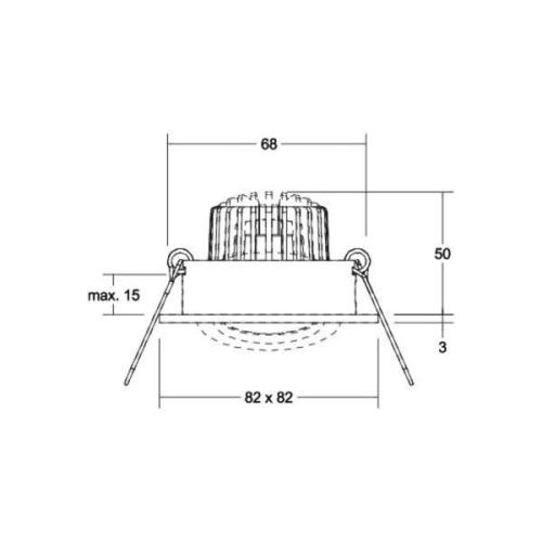 BRUMBERG LED-Einbauspot Tirrel-S, DALI, Anschlussbox, chrom