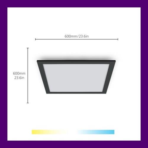 WiZ LED-Deckenleuchte Panel, schwarz, 60x60 cm