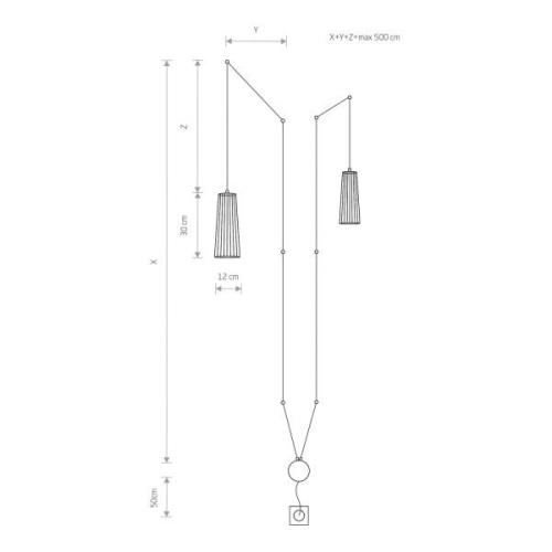 Wandleuchte Dover mit Stecker, schwarz, 2-flammig