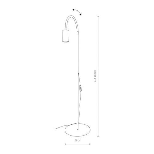 Stehleuchte Eye Flex mit flexiblem Arm, schwarz