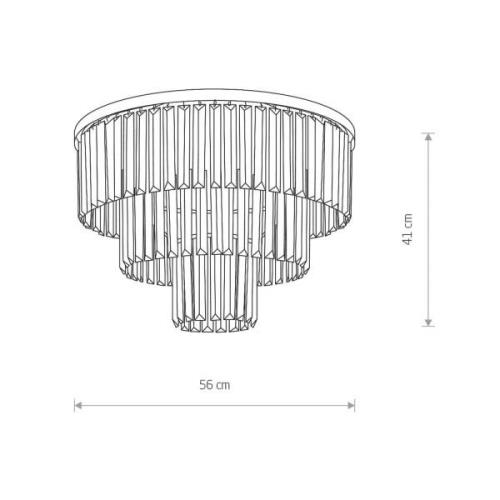 Deckenleuchte Cristal, transparent/schwarz, Ø 56cm