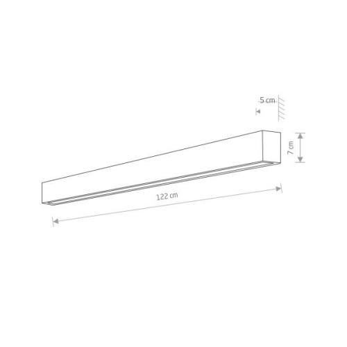 Wandleuchte Straight L, 122 cm, graphit