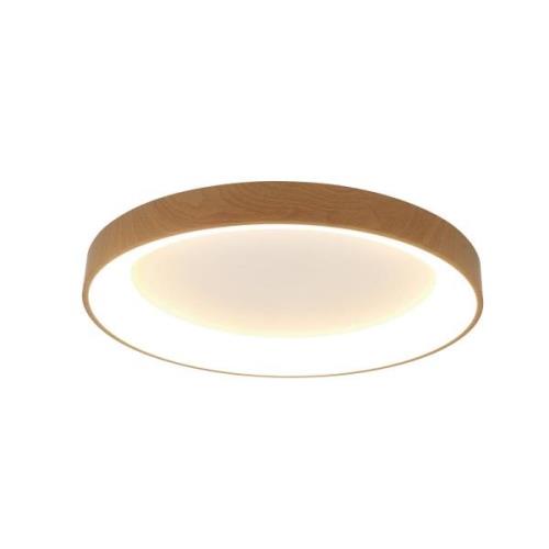 LED-Deckenlampe Niseko II CCT Fernbedienung Ø78cm holzfarben