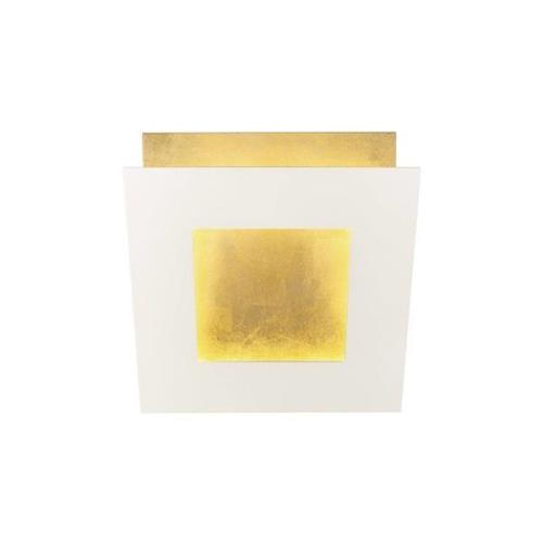 LED-Wandleuchte Dalia, weiß/gold, 22 x 22 cm, Aluminium