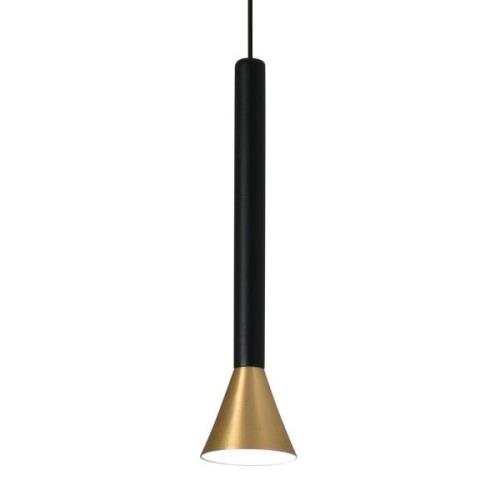 Zylindrische LED-Pendelleuchte Danka in Gold satin