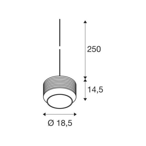 Pendellampe Pantilo Rope 19, silberfarben, Glas, Ø 18,5 cm