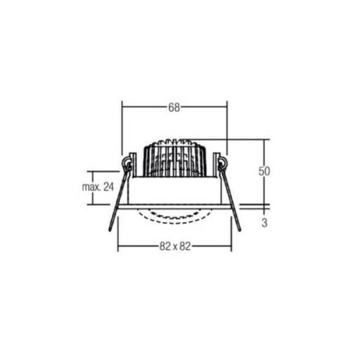 BRUMBERG Einbaustrahler IP65 eckig schaltbar titan