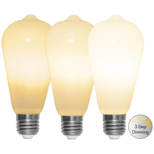 LED-Rustikalampe E27 ST64 6,5W 3-step-dim, opal