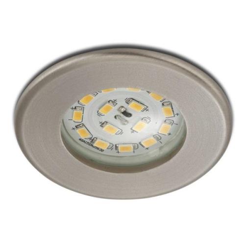 Effizienter LED-Einbaustrahler Nikas IP44 nickel