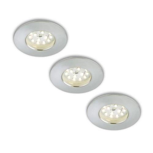 3er Set LED-Einbaustrahler Nikas IP44 alu