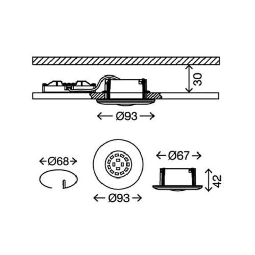 LED-Einbaustrahler Attach One, nickel matt, IP65