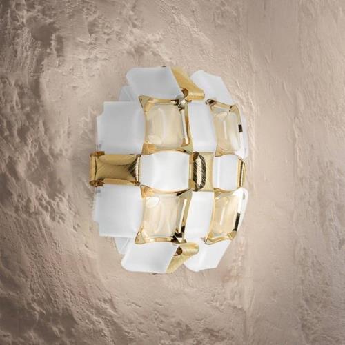 Slamp Mida Wandleuchte, 32x32 cm, gold/weiß