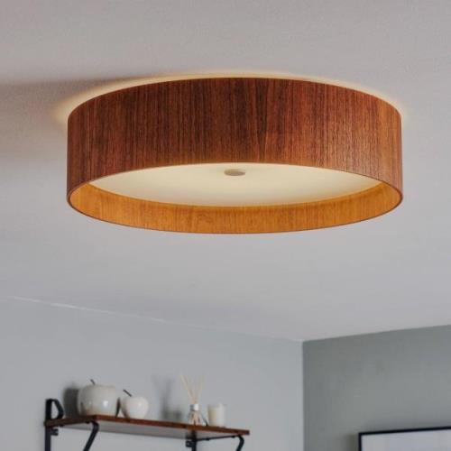 LED-Deckenleuchte LARAwood L, nussbaum, Ø 55 cm