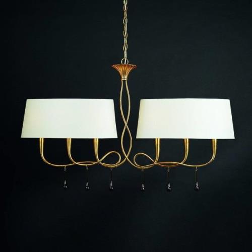 Pendelleuchte Paola 6fl in Gold und Creme