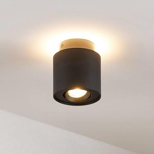 Arcchio Deckenlampe Walisa, Ø 10 cm, schwarz, Alu