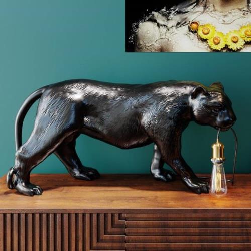 KARE Animal Bagheera Tischlampe schwarzer Panther