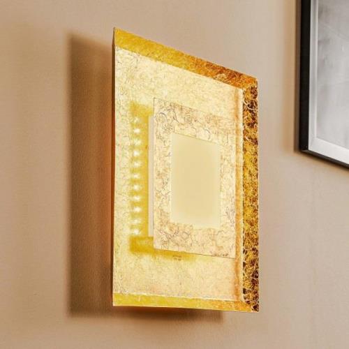 LED-Wandleuchte Window, 39x39 cm, gold