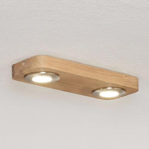 LED-Deckenlampe Sunniva in natürlichem Holz-Design