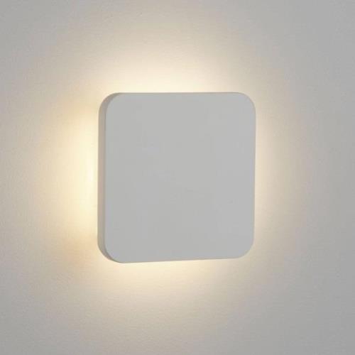 LED-Wandleuchte Gypsum 15x15cm aus weißem Gips